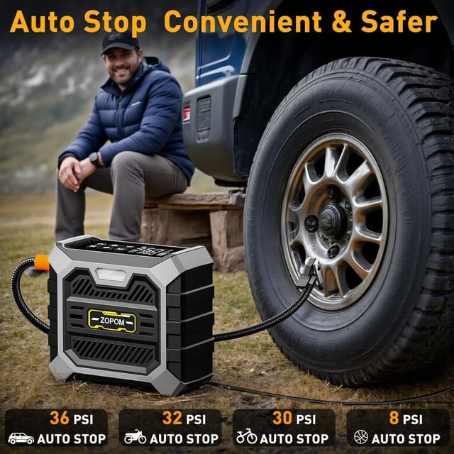 Detalle de ZOPOM 12V Tire Inflator Portable Air Compressor