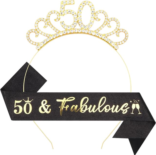 Detalle de 50th birthday sash set 160 x 10 cm