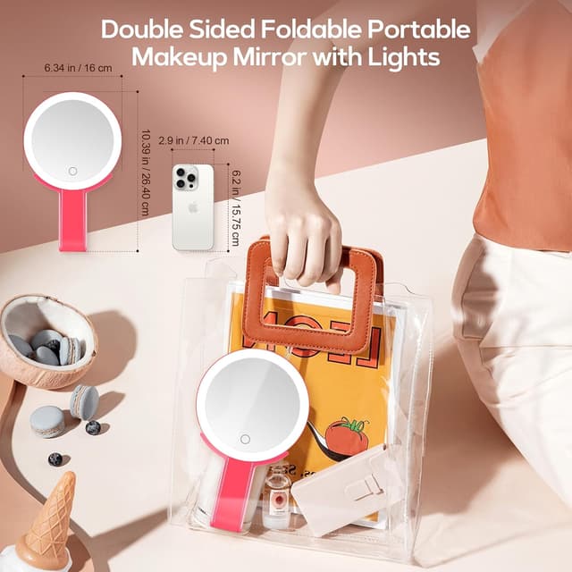 Detalle de MIYADIVA 30X Vergrößerungsspiegel mit Beleuchtung – 3-farbige LED, 3-in-1 Halterung