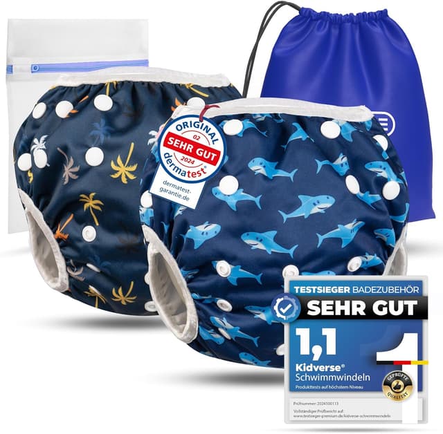 Detalle de KIDVERSE Schwimmwindel 0-3 Jahre Palms Blue Sharks