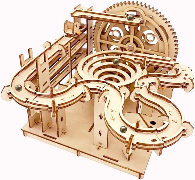 Detalle de IQIETOY 3D Wooden Marble Run DIY Mechanical Puzzle (Age 14+)