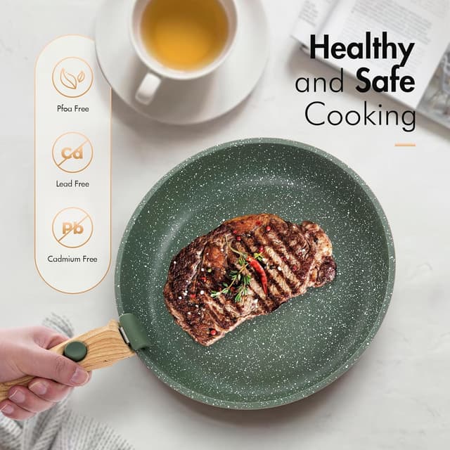 Thumbnail 5 de Kitchen Academy Cacerolas 10 pzas con tapa de cristal y revestimiento de mármol