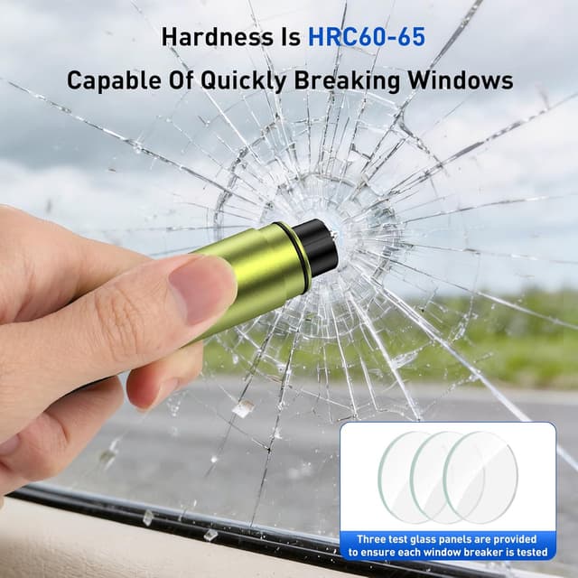 Detalle de 3-Pack 3-in-1 Car Safety Hammer, Seatbelt Cutter, Glass Breaker + Emergency Whistle