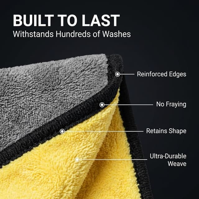 Detalle 2 de Microfiber Towels for Cars (15.7" x 15.7") Professional Grade Drying Towel Set, Pack of 3