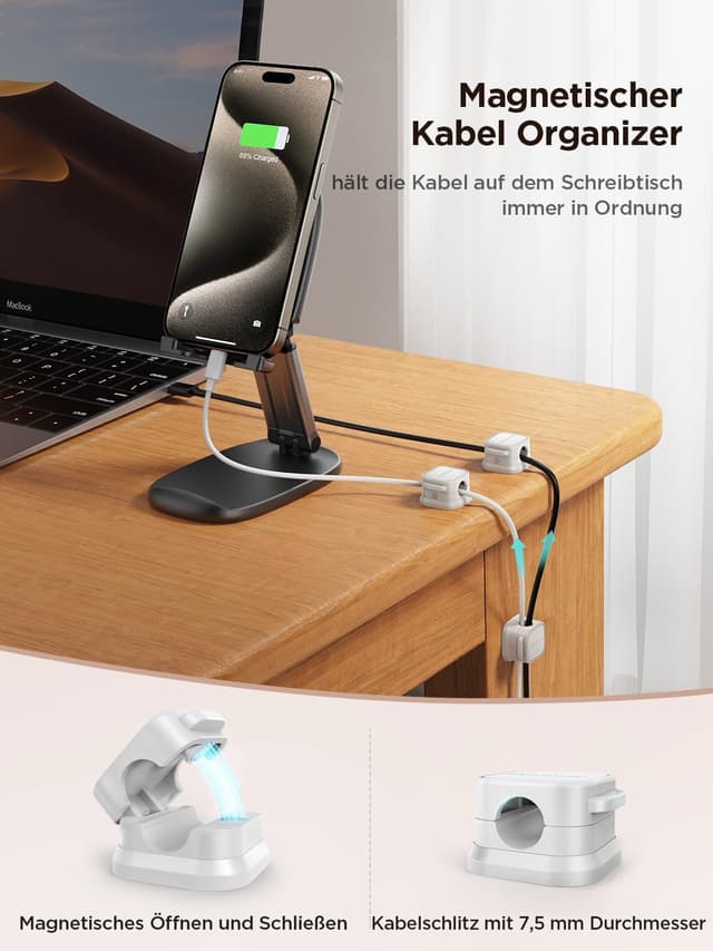 Detalle 2 de JOYROOM 6er Kabelhalter Kabelclips 7,5 mm 🔌