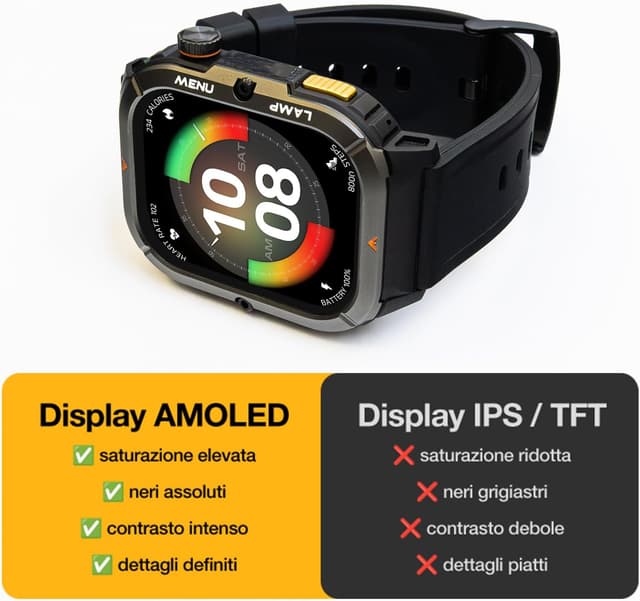 Thumbnail 6 de AGM Legion 3 Smartwatch Uomo con torcia, schermo AMOLED da 1,95" e chiamate Bluetooth