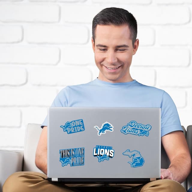 Detalle 2 de Rico Industries NFL Football 6-Piece Decal Set (vinyl peel-and-stick)