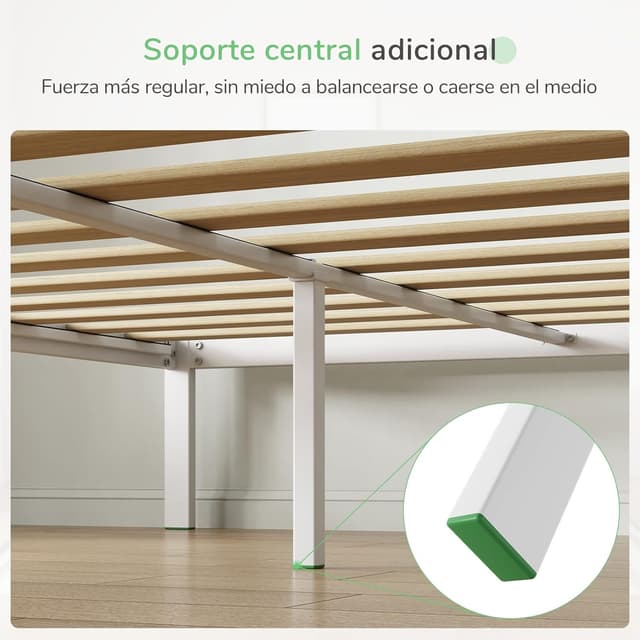 Detalle de Novilla Somier 135x190 cm con Patas Altas y Cabecero