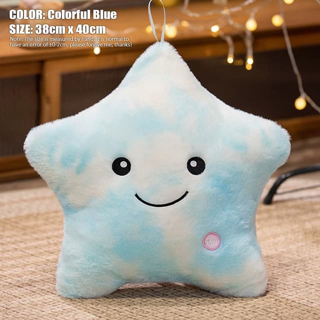 Detalle 2 de Kyduu Leuchtkissen – leuchtender Stern für Kinderzimmer & Deko, bunt-blau