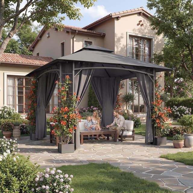 Imagen de JUMMICO Pavillon Jardin 3.3x3m Bac à Fleurs en OfertitasTOP