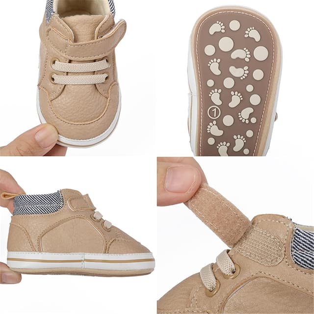 Detalle 2 de RVROVIC toddler first walkers PU leather anti-slip sneakers & soft ankle boots