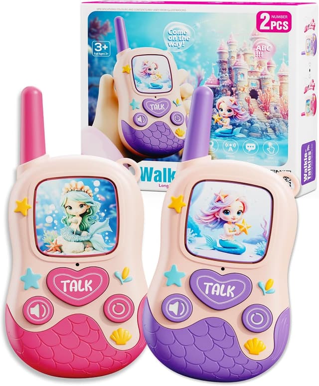 Detalle de DQMOON 2PCS Mermaid Walkie Talkies for Kids (non-rechargeable, single-channel)