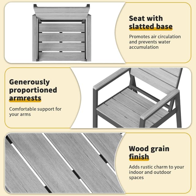 Thumbnail 5 de JUMMICO Sedia da Esterno Aspetto Legno 160kg