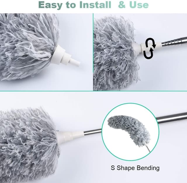 Detalle de Vicloon Extendable Microfibre Duster (100 inch telescopic pole with bendable head)