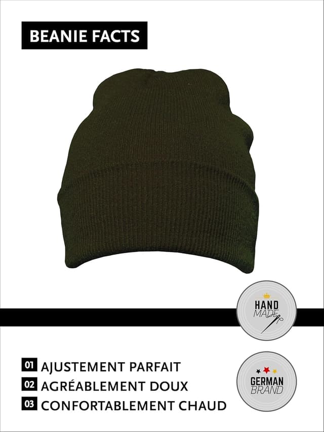 Detalle de DonDon Bonnet hiver tricoté homme & femme – beanie design classique