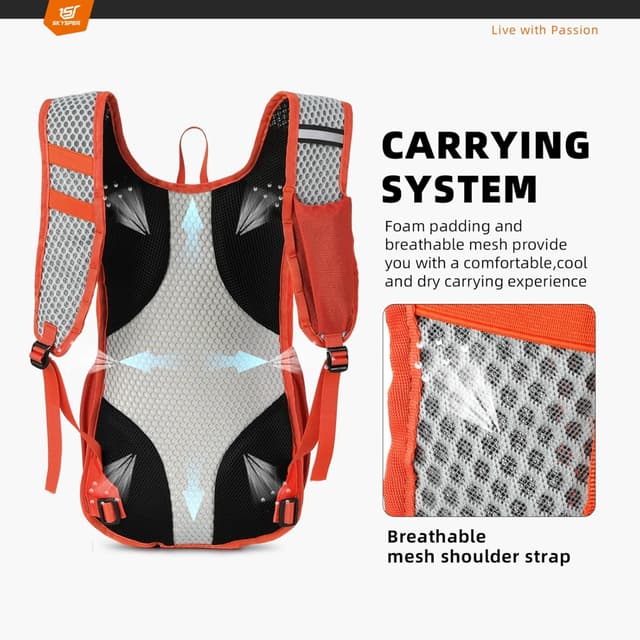 Detalle de SKYSPER Wanderrucksack 15L – leichter Tagesrucksack für Herren mit Ripstop-Nylon und verstellbarem Tragesystem