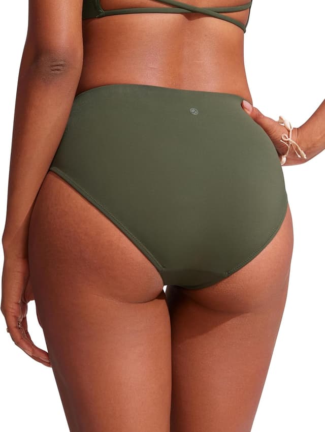 Detalle 2 de CRZ YOGA Bikini Bottoms da donna a vita media con copertura totale