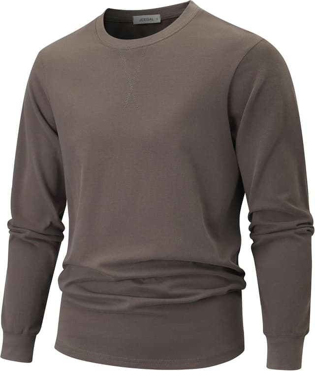 Detalle de JEEGAL Herren Langarmshirt aus 260 g/m² Baumwolle (vorgeschrumpft) – Regular Fit