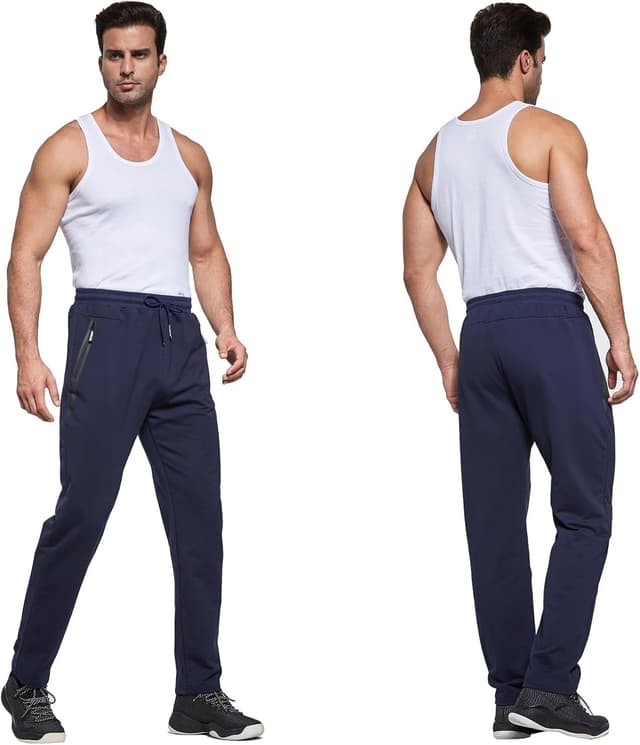 Detalle de ZOXOZ Jogginghose Herren Slim Fit aus Baumwolle mit Reißverschlusstaschen