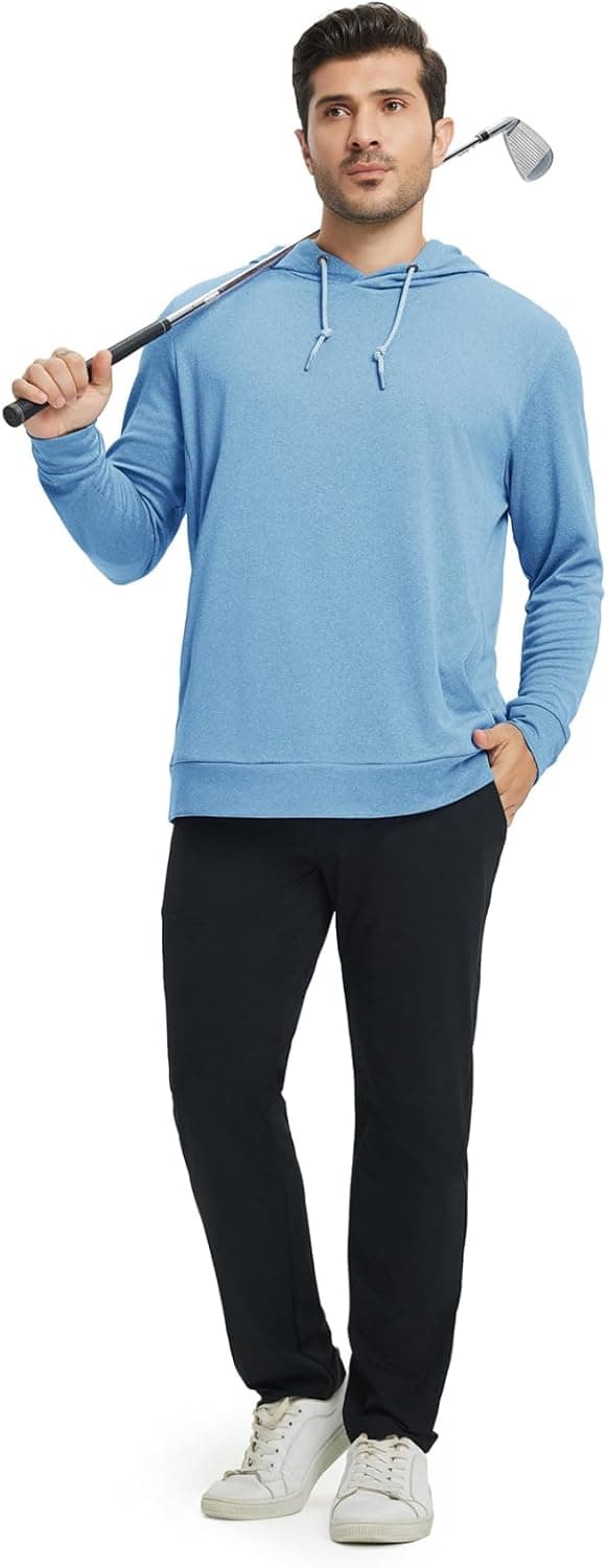Detalle de M MAELREG Men’s Performance Lightweight Pullover Hoodie (Dry-Fit, 4-Way Stretch, UPF 30+)