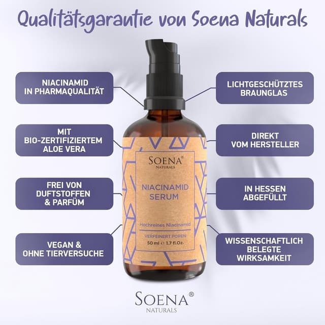 Thumbnail 6 de Bio Niacinamide Serum 10% von (10% Niacinamid + 1% Zink) mit Aloe Vera, Hyaluron & Vitamin B5