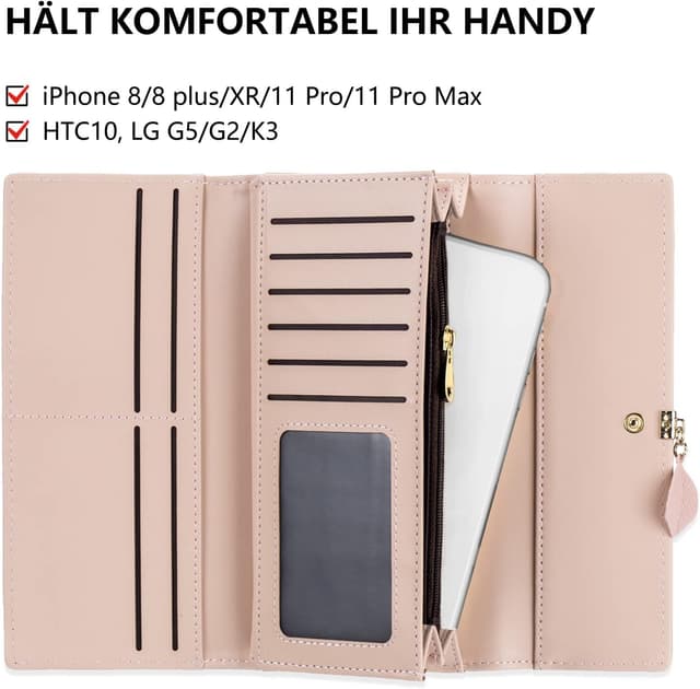 Detalle de Roulens RFID Blockierung Damen-Geldbörse mit 9 Kartenfächern und Münzfach