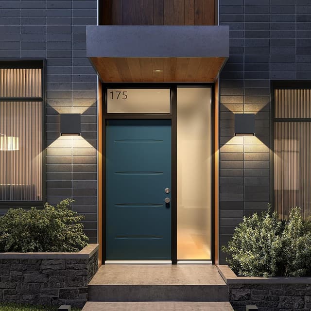 Detalle 2 de Wisdom Line applique LED da esterno/interno IP65 2 pezzi, 9W 4000K bianco freddo, G9 (grigio scuro) per giardino e ingresso