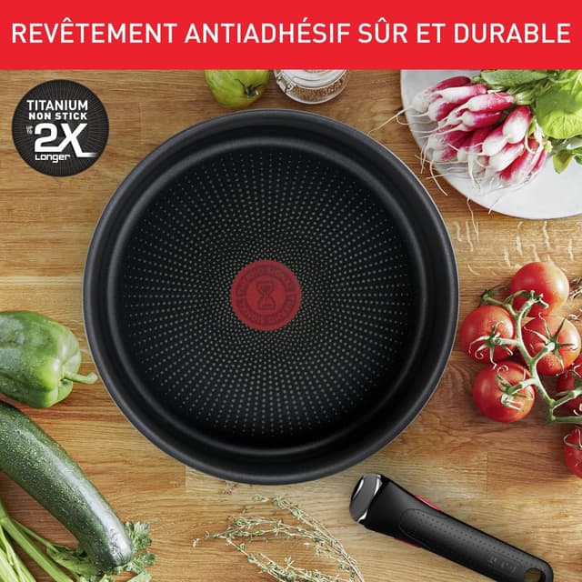Detalle de Tefal Ingenio Emotion L897SJ04 batterie cuisine 20 pièces avec poignées amovibles