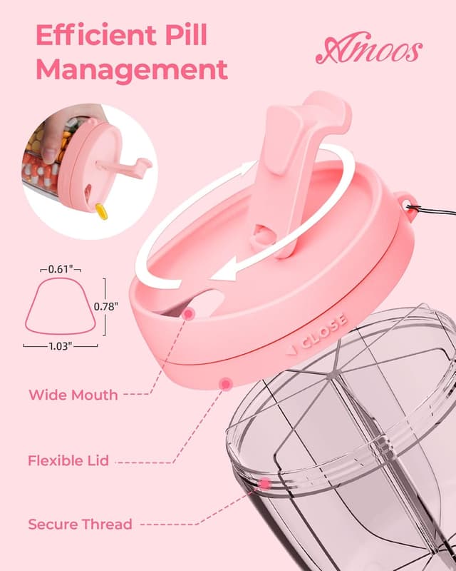 Detalle 2 de AMOOS Cute Pill Dispenser 7-Compartment Organizer ๐