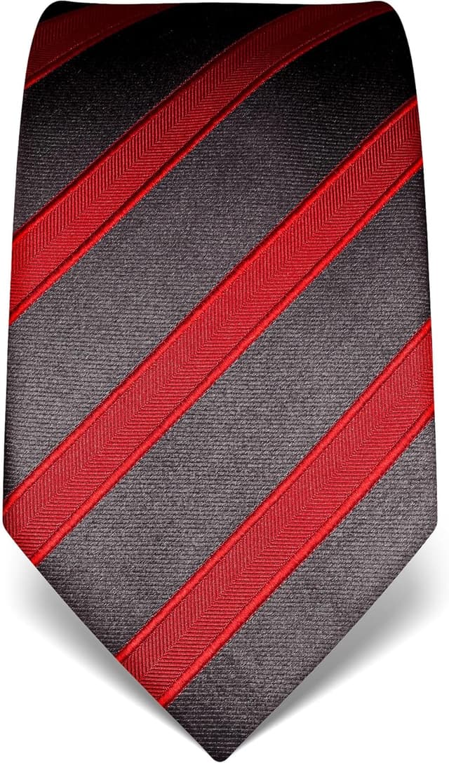 Detalle de Cravate homme Vincenzo Boretti en pure soie, haute densité de tissage, anti-taches hydrofuge à rayures