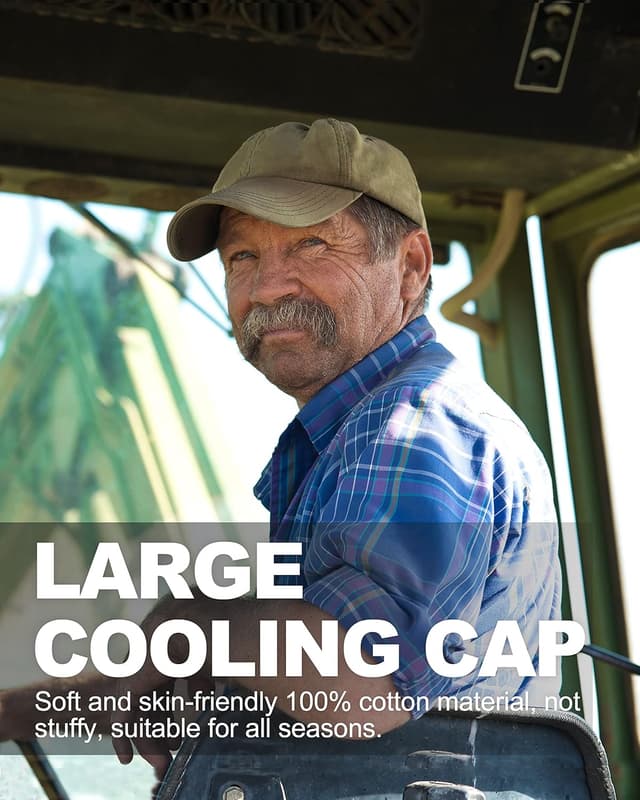 Detalle 2 de Zylioo XL/XXL Washed Cotton Baseball Cap (Big Heads) — Big Vintage sports hat