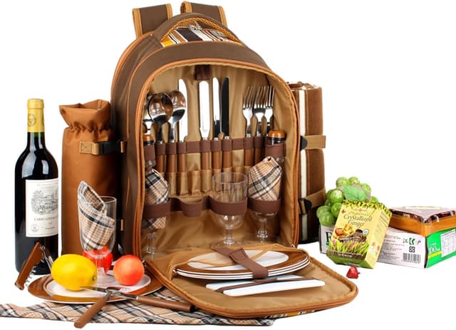Detalle 2 de apollo walker Picknickrucksack 4 Personen mit Picknick-Set & Decke (Thermotasche/Kühltaschen)