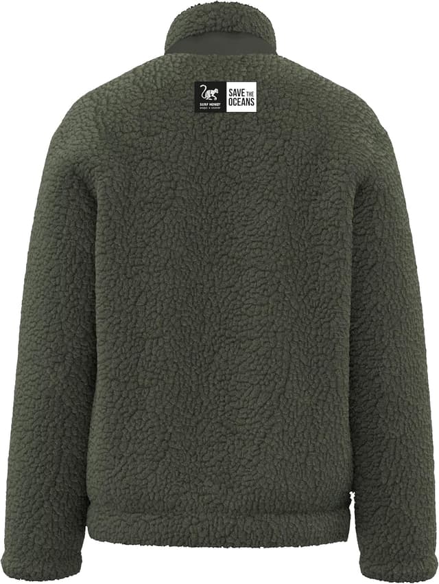 Detalle de Surf Monkey giacca sherpa in pile con zip riciclato (vestibilità classica)
