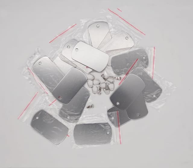 Detalle de NanTun rectangle dog tags, 46mm x 25mm