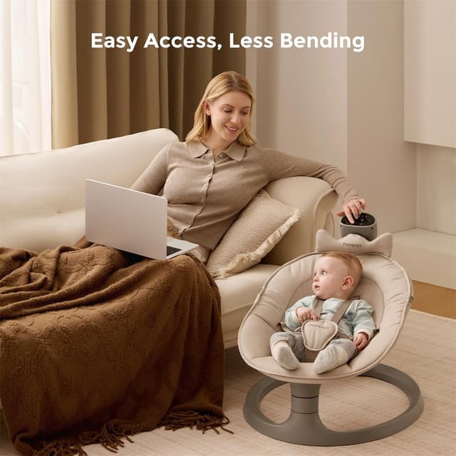 Detalle 1 de Electric Baby Swing 2-in-1 up to 66 lbs