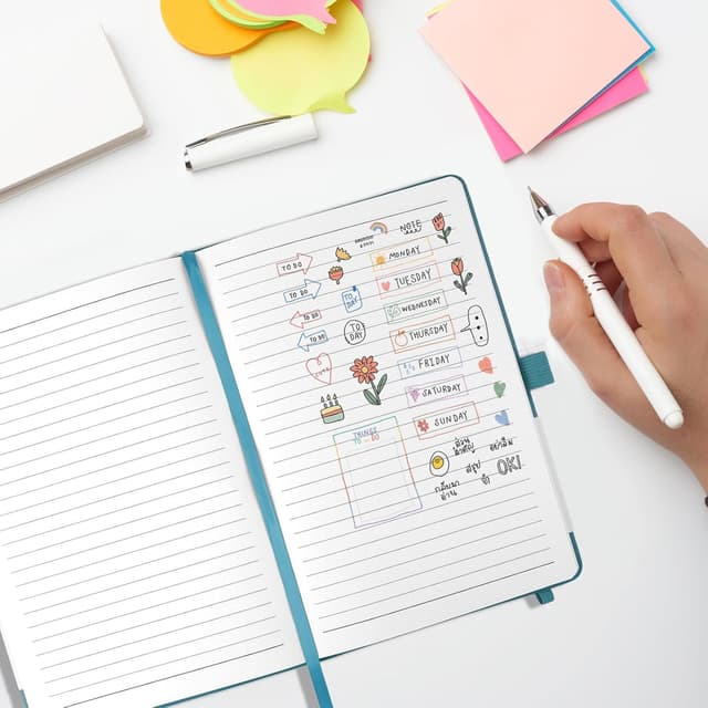 Detalle 1 de A5 leather lined journal notebook 200 pages