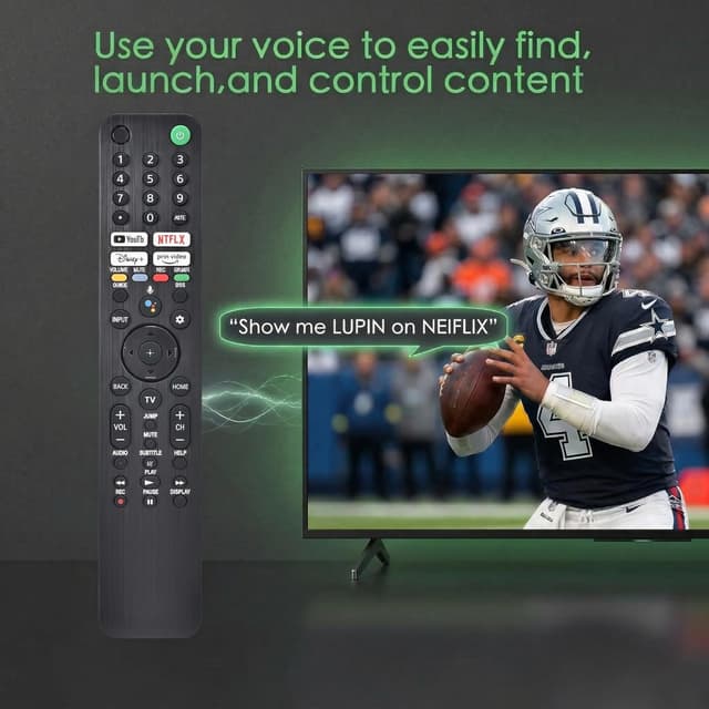 Detalle 2 de Voice Remote Replacement for Sony Smart TV Control (2019–2025 Bravia, Android Google TV)