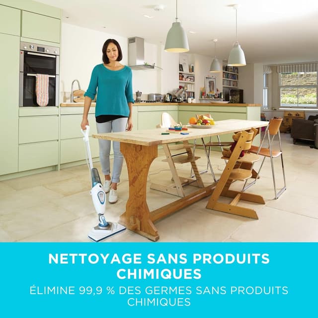 Detalle 2 de BLACK+DECKER Balai Vapeur 1600W FSM1616-QS (2 tampons) — ménage à la vapeur sans produits chimiques
