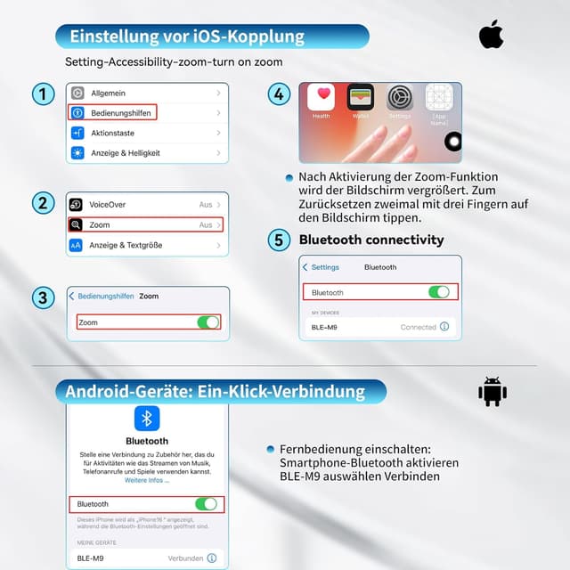 Thumbnail 5 de VYVIYON Kamera-Fernauslöser Bluetooth