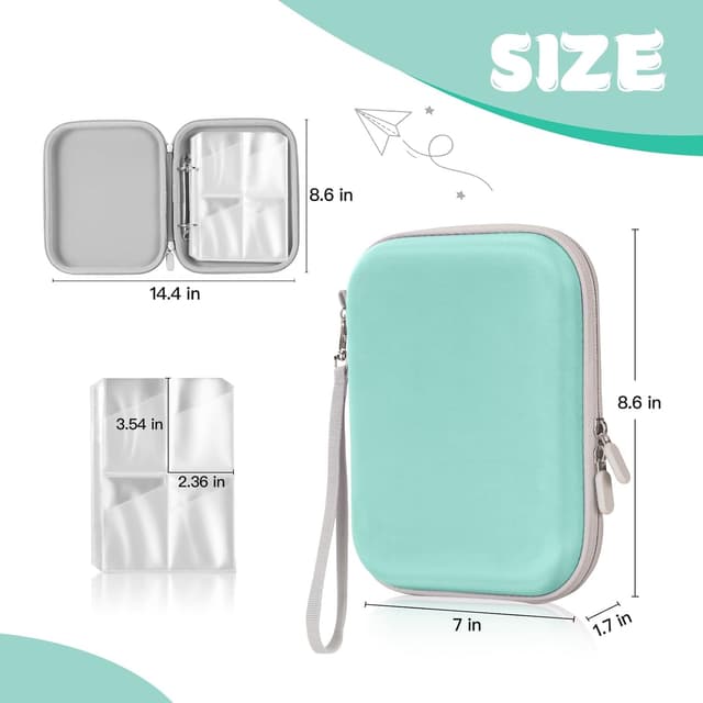 Detalle de Jaffzora Porte-cartes Yoto vert – 120 poches étanches et anti-rayures pour cartes 17,8×4,3×21,8 cm