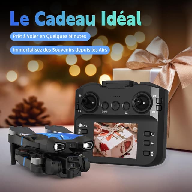 Thumbnail 6 de Drone avec caméra 4K mini M18LCD (télécommande LCD, 3 vitesses, design pliable)