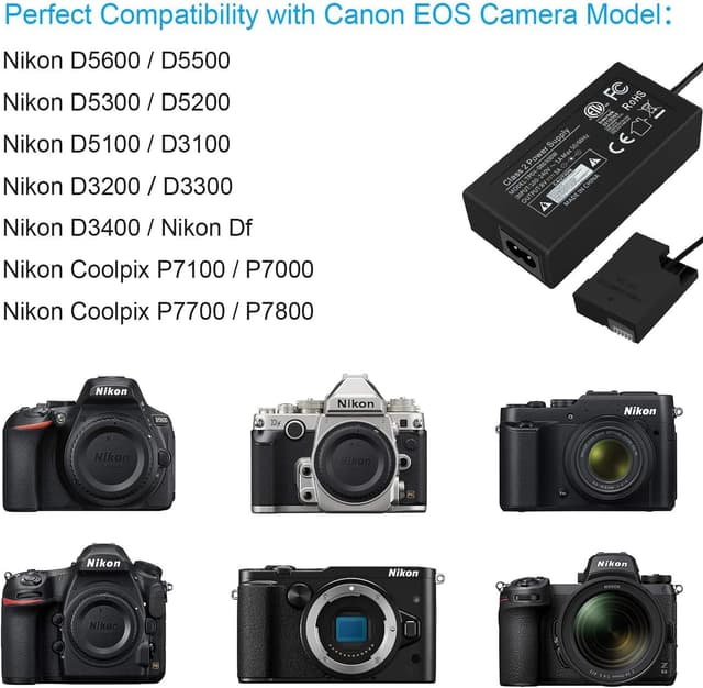 Detalle de F1TP EH-5/EP-5A AC Power Supply Adapter Dummy Battery kit for Nikon cameras (Replacement EN-EL14/EN-EL14a)