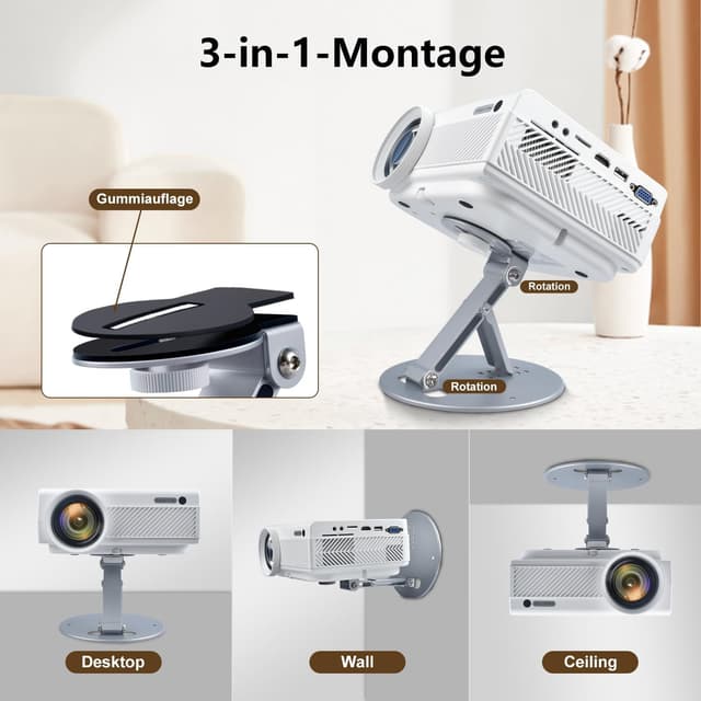 Thumbnail 3 de Eroshoo Support Mural Rotatif 180° pour Vidéoprojecteur