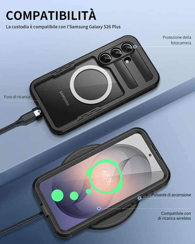 Thumbnail 6 de Focusor Cover impermeabile IP68 per Samsung Galaxy S26 Plus, custodia subacquea antiurto con protezione schermo Full Body nero