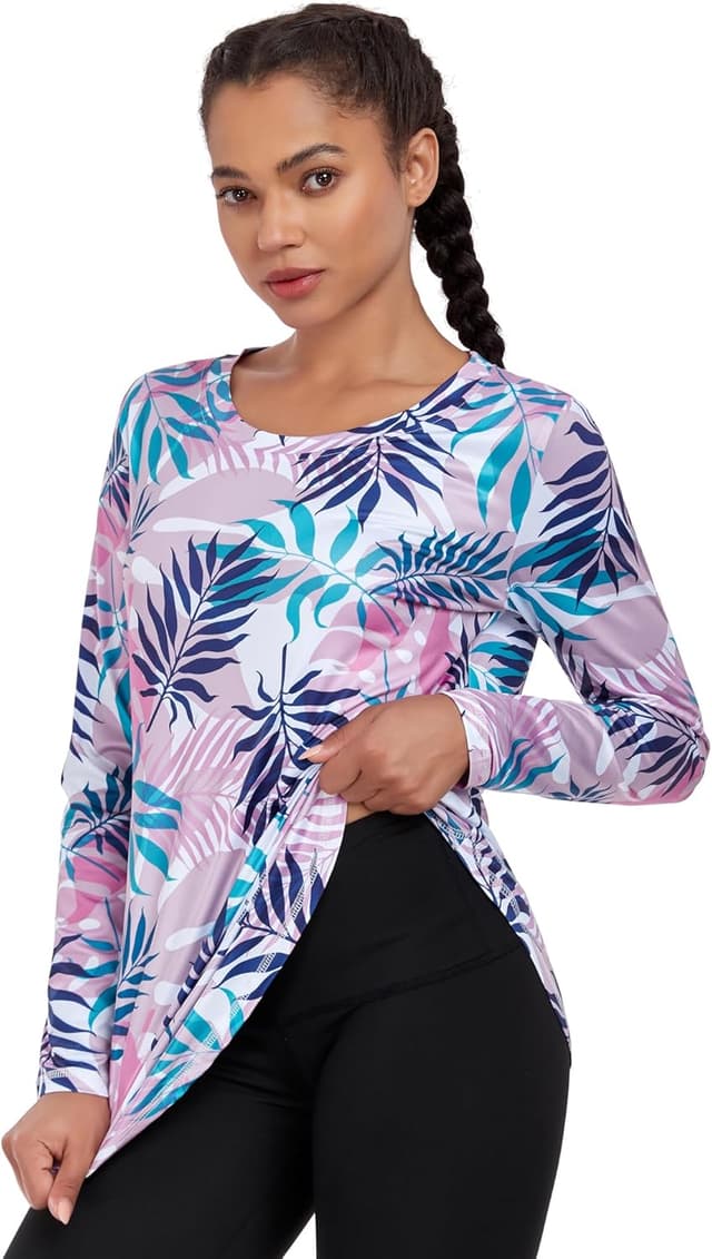 Detalle de Deaviya Damen Langarm-Sportshirt „Locker“ für Laufen & Training – Funktions-Longsleeve mit Rundhalsausschnitt