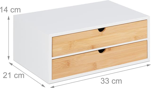 Detalle de Relaxdays Boîte à tiroirs Bambou MDF