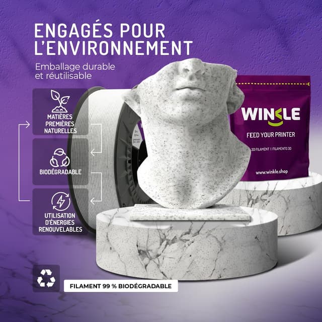 Thumbnail 5 de WINKLE Filament PLA HD Texturé Marbre 1 kg