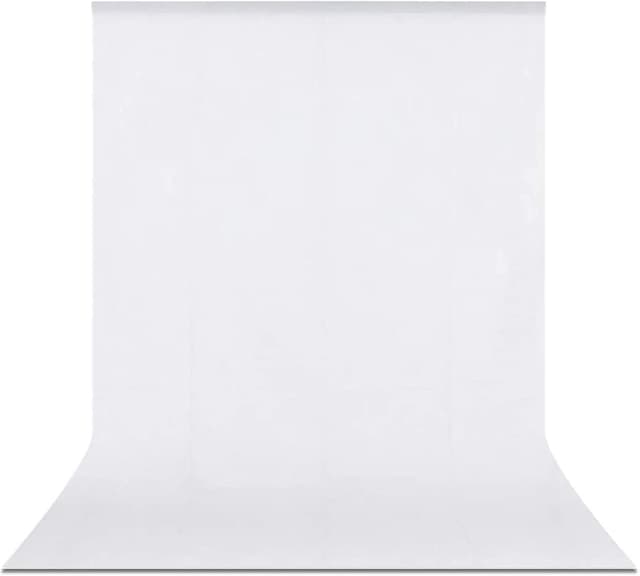 Detalle de Weißer faltbarer Fotohintergrund Bonvvie (1,8 x 2,8 m) aus Musselin & Satin