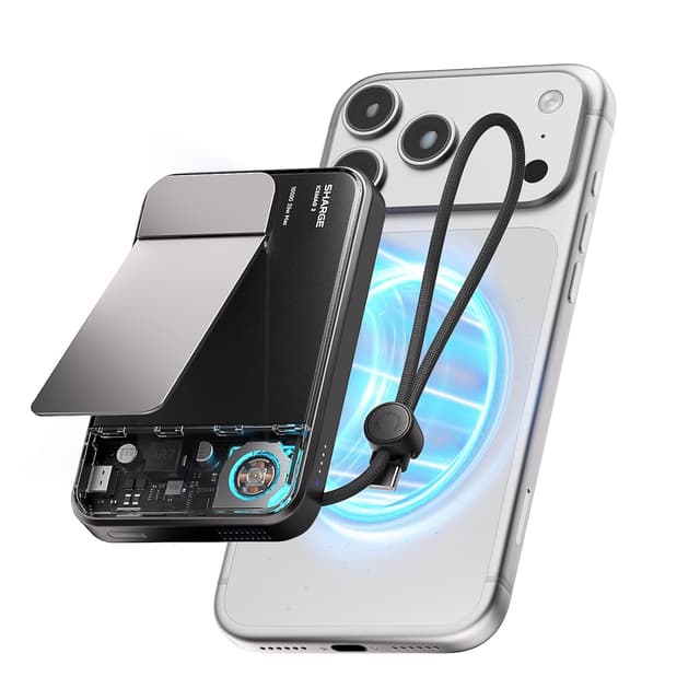 Detalle de Sharge ICEMAG 3 Power Bank magnetico 10.000 mAh con Qi2.2 e ricarica wireless 25W (25W) e USB-C 35W