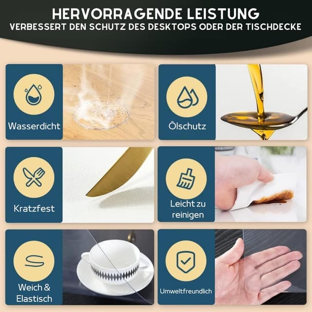 Thumbnail 2 de Artwelt Nappe de protection transparente 2,2 mm 220×120 cm